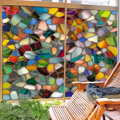 Película adhesiva abstracta para ventana 17.7x23.6 pulgadas x2 miniatura 6