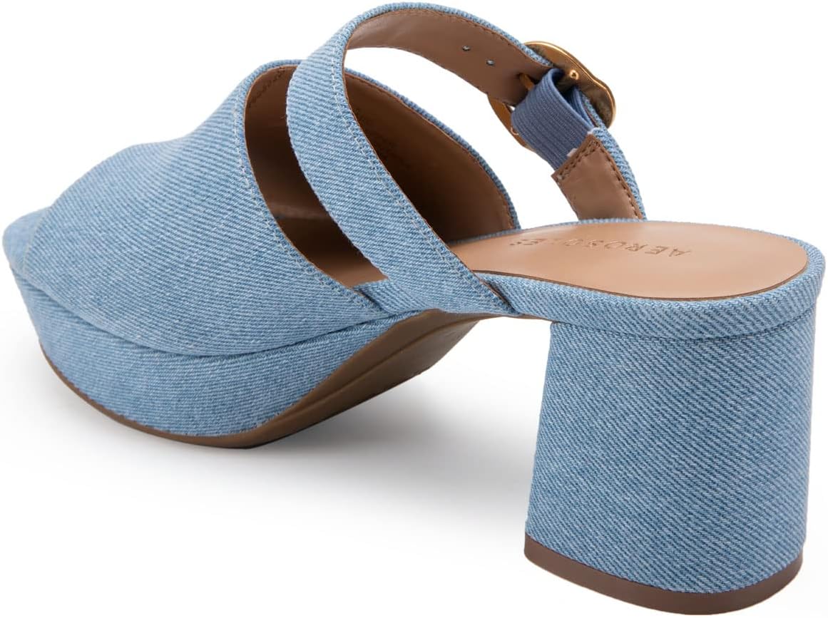 Aerosoles Women's Cosmic Heeled Sandal, Denim, 6.5 Wide
