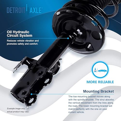 Miniatura 2031 de Detroit Axle - Kit de suspensión delantera de 10 piezas para Chevy Aveo Aveo5 Pontiac G3 Wave 2 Ready Struts Assembly 2 Enlaces de barra