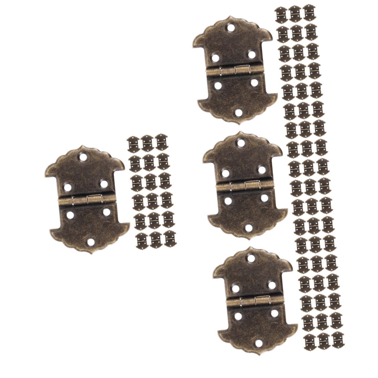 4 Set Cerniere Decorative Retro Per Scatole E Cerniere Piccole Per Progetti Da Te Per Scatole Vino E Armadi Design Antico E Resistente Facili Da Installare 20 Pezzi * 4
