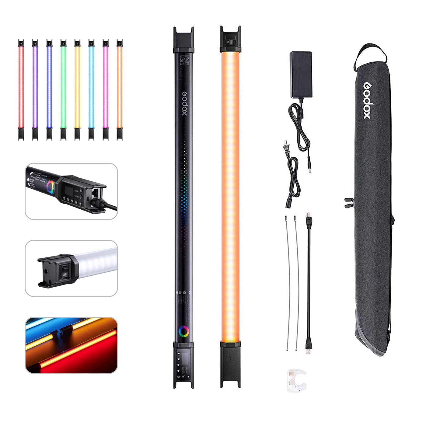 Godox Full Color RGB Tube Light for Photography, Single Kit, TL60