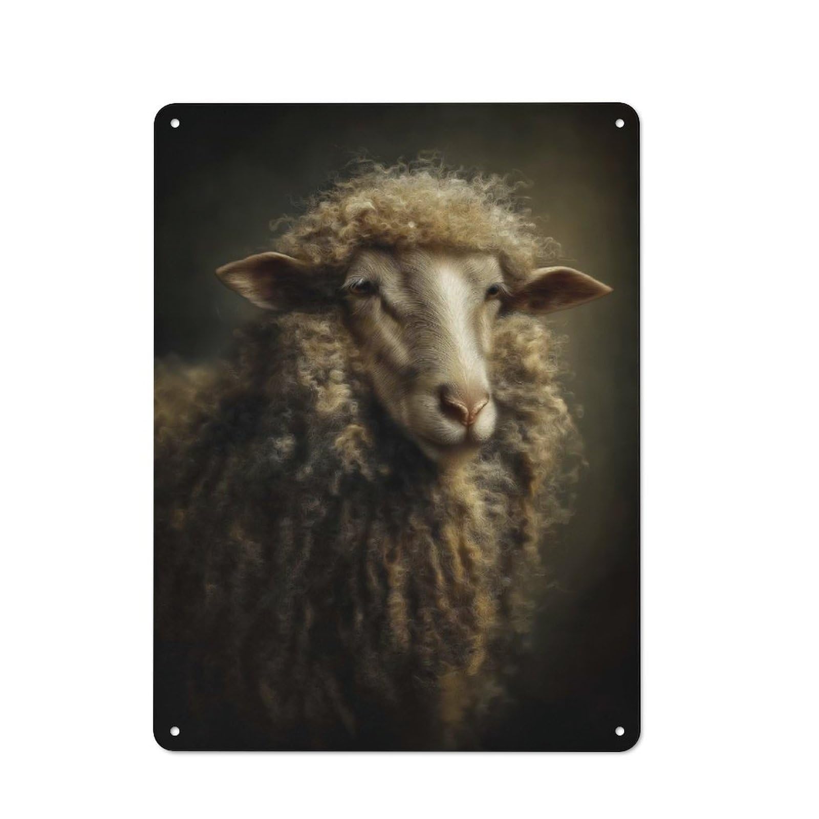 Junmoney Style-24 Vintage Garden Room Metal Sign 40X30cm Featuring Portrait Of A Sheep(2), Utility Space Decor For Shed, Garden Room, Porch Or Garage