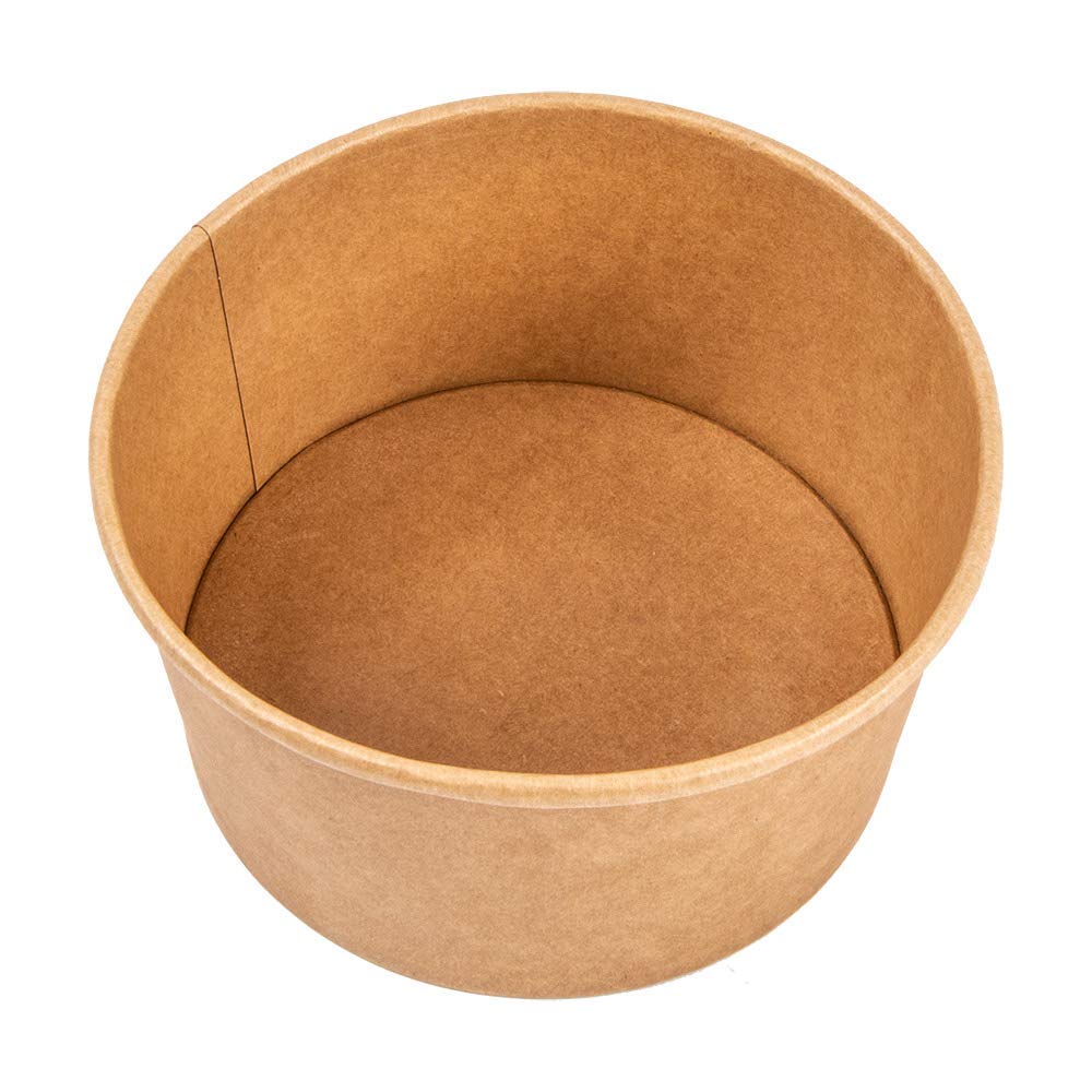 García de Pou 50 Unités - Pots Saladiers 1000 ml - 33,3 oz 300 + 18 Pe g/m2, 15/12,9 x 8 cm Naturel Kraft