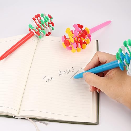 Miniatura 10 de 5 bolígrafos para ansiedad, bolígrafo de descompresión, bolígrafo de escritura multifunción, bolígrafo multicolor para juguetes de escritorio de
