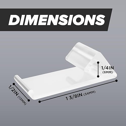 Miniatura 7 de Clips laterales horizontales de nailon para montaje de cables coaxiales (RG6 RG59), clips a presión para colgar y organizar cables, color blanco,