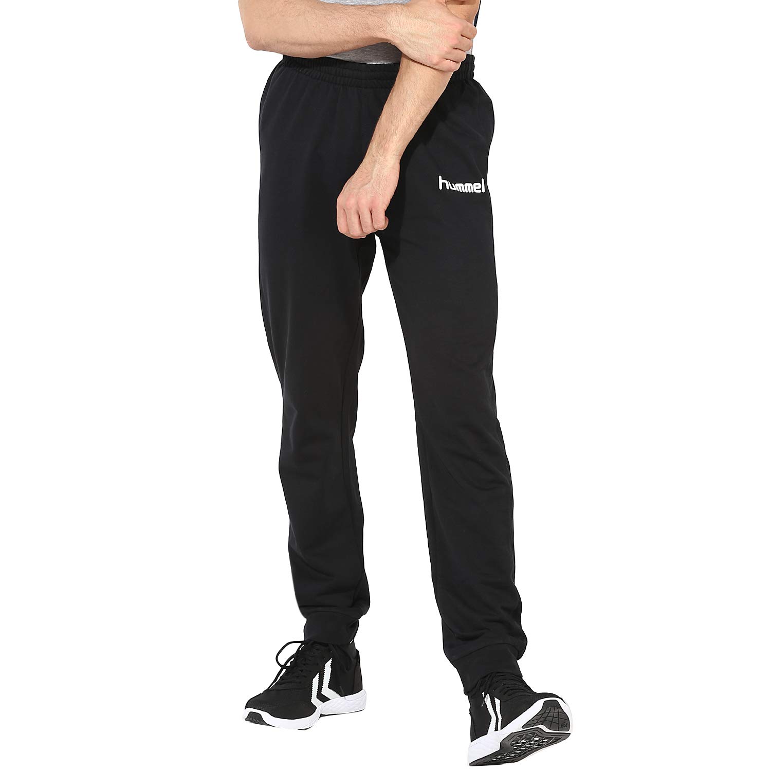 Hummel CORE COTTON PANT bawełniane spodnie sportowe męskie, spodnie do fitnessu w kolorze czarnym, spodnie do biegania, komfort 320 g/m2, do uprawiania sportu i fitnessu