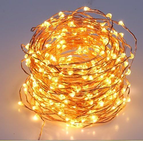 70 Feet Starry String Lights Warm White Color LED's on a Flexible Copper Wire - LED String Light with 200 Individually Mounted LED's-UL Adaptor Included