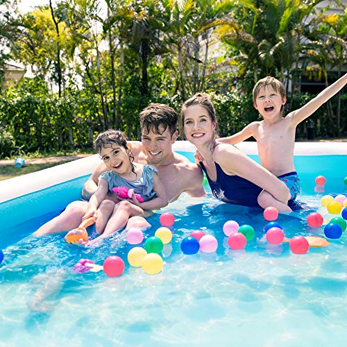 Sable Inflatable Pool, Blow Up Family Full-Sized Pool for Kids, Toddlers, Infant & Adult, 118" X 72" X 20", Swim Center for Ages 3+, Outdoor, Garden, Backyard, Summer Water Party - Thumbnail 4