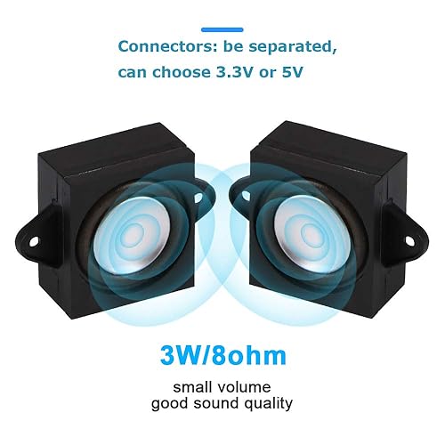 Miniatura 4 de MakerHawk Mini altavoz de 2 piezas - 3W 8 conector de altavoz publicitario portátil de gama completa (3.3V - 5V)