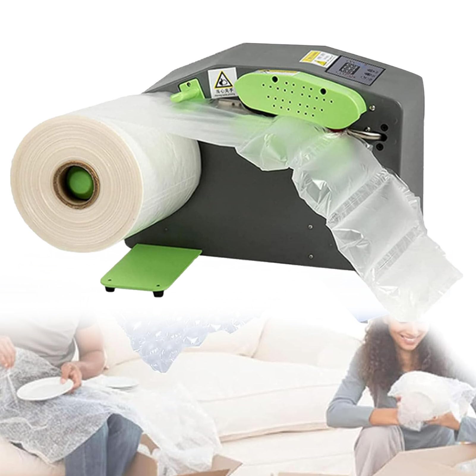 Luftkissenmaschine Tragbarer Luftkissenhersteller Luftbeutel-Verpackungsmaschine Luftkissengeschwindigkeit 39 Fuß/Min. max. Schnelles Aufheizen in 15 Sekunden zum Verpacken, Bewegen, Versenden