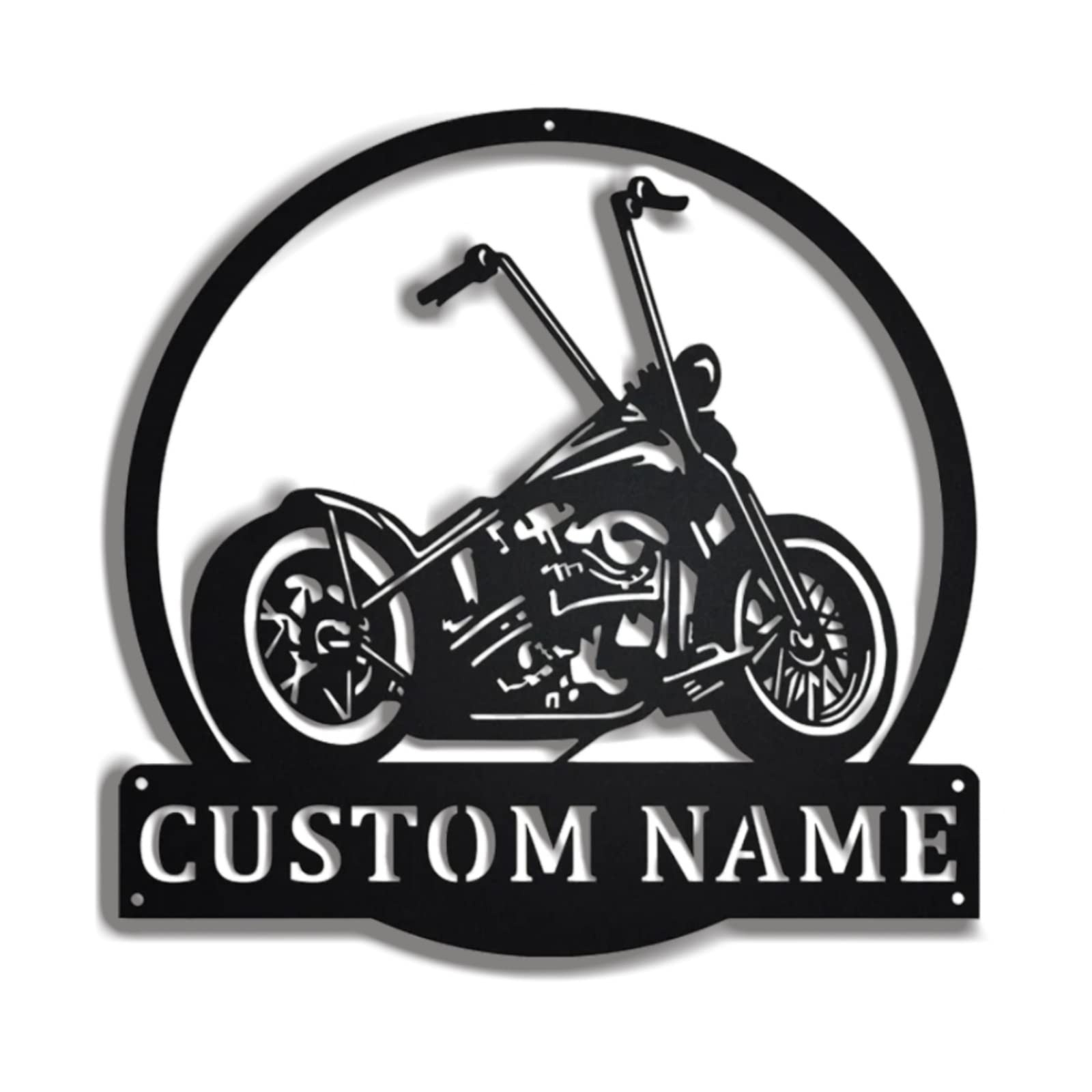 Custom Motorcycle Wall Art, Personalized Name Sign, Home Decor - Metal, Biker Gift