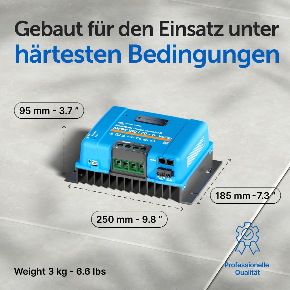 Victron Energy SmartSolar MPPT Tr VE.Can Laderegler (Bluetooth) - Solar Laderegler - 150V 70 Amp 12/24/36/48-Volt