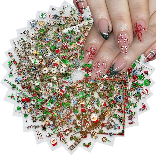 Christmas Nail Art Stickers 3D Metallic Gold - Save 50%