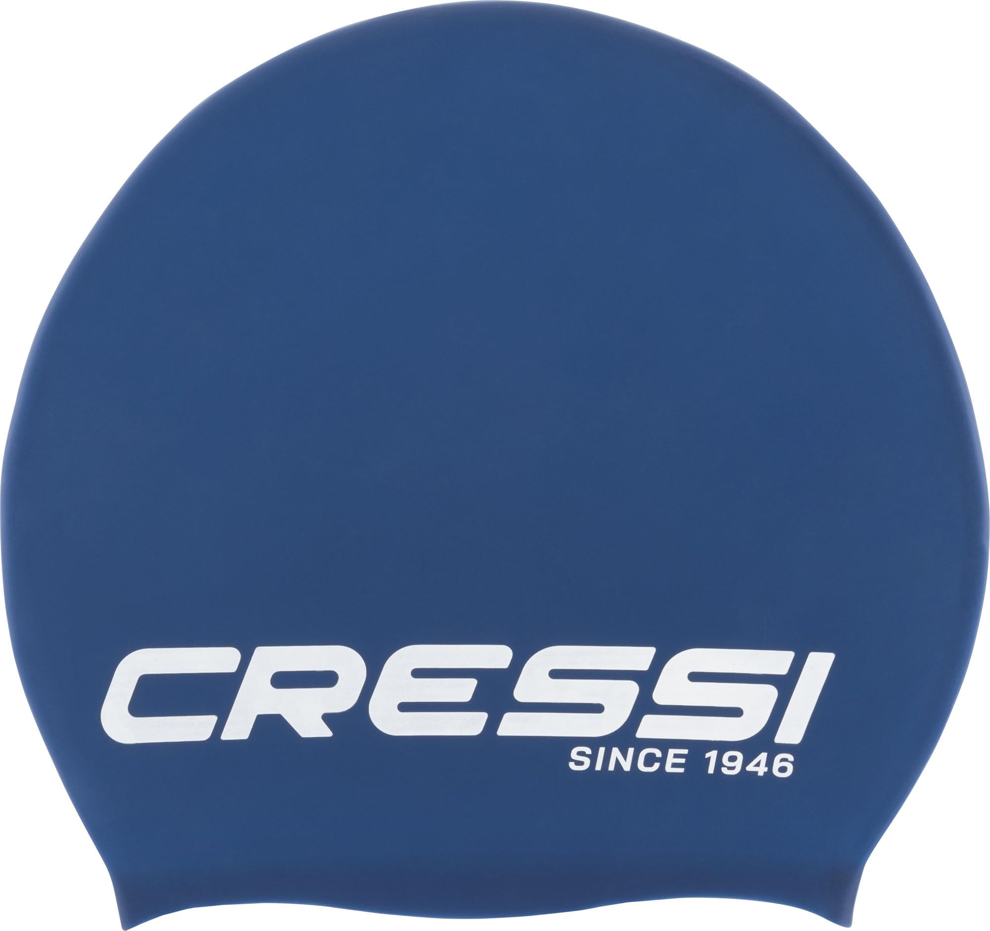Cressi Loira Long Hair Swim Cap, New Hypoallergenic Silicone Swimming Cap, Optimal for Long Hair, Blue/White, XL, Adult