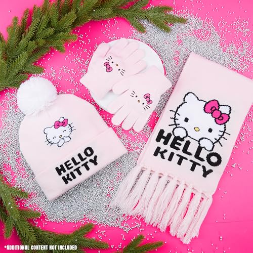 Hello Kitty Girls Hat Scarf And Gloves Set Winter Accessories Kawaii Cozy Warm 3 Piece, Anime Gifts for Girls2