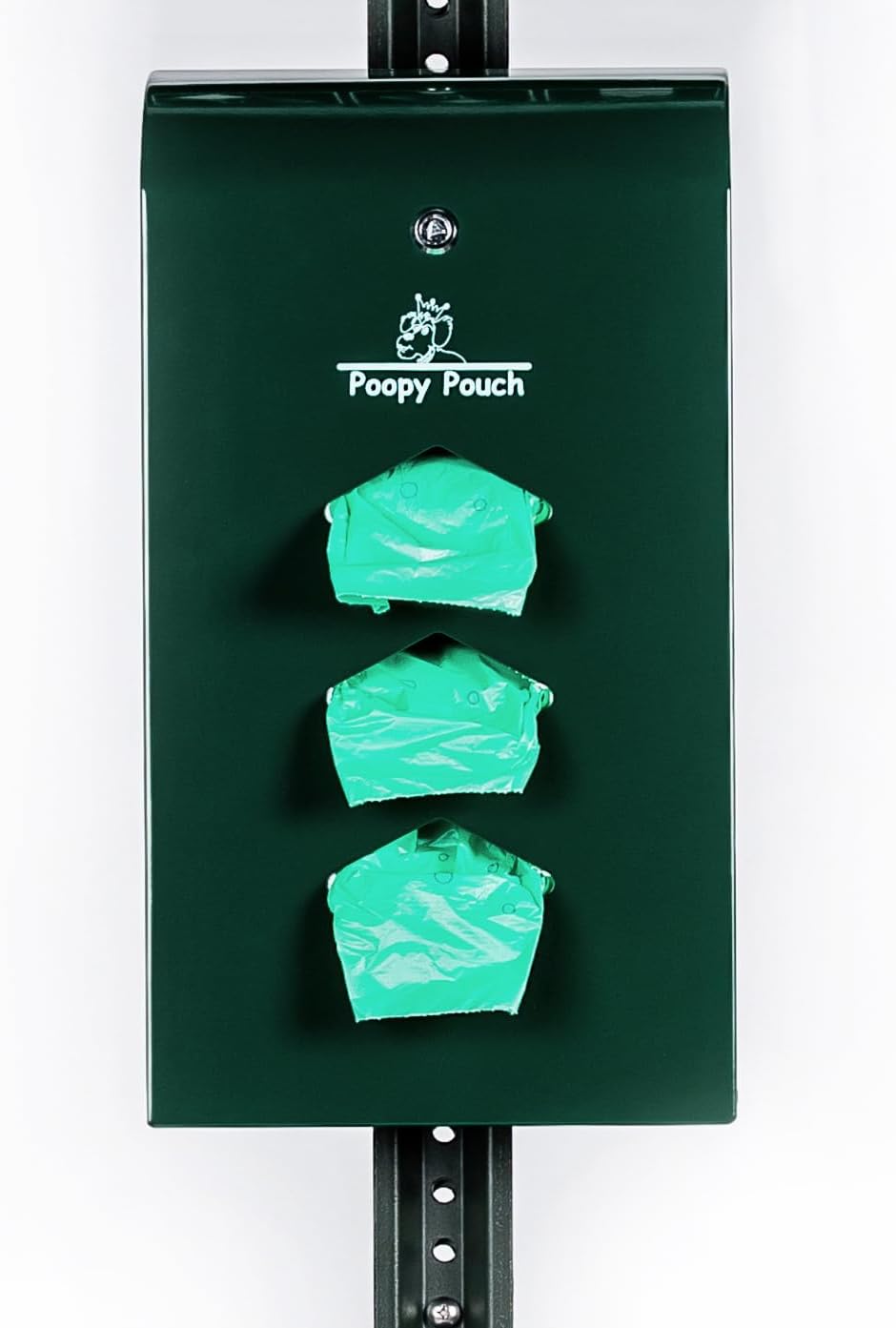 Crown Products Llc Poopy Pouch Universal Pet Waste Dispenser - 600 Bags, Galvanized Steel, Hunter Green, 1 Count, 10 Gallons, Unscented