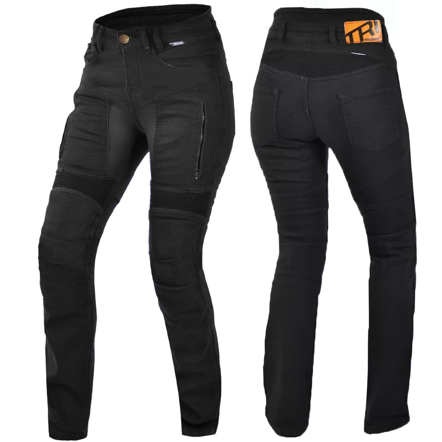 Trilobite Parado Doublelayer Slim Damskie dżinsy motocyklowe, czarny, 32/34