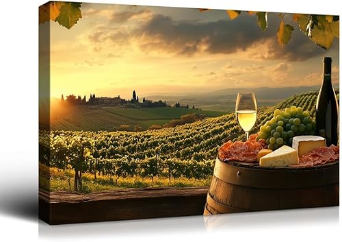 Wewejia - Impresiones artísticas para pared de cocina, cuadros de vino, comedor, fruta, comida, arte de pared, cocina contemporánea, vintage, lienzo