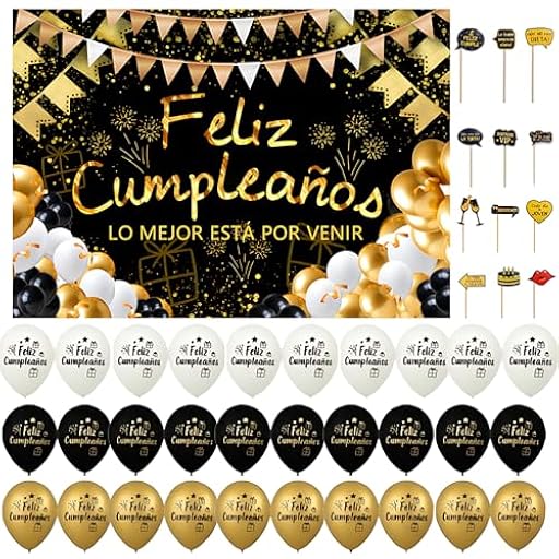 Decoracion Cumpleaños Completa 84 Piezas - Photocall Pancarta Feliz Cumpleaños 110x80 cm -30 Globos Banner Fiesta -12 stickers Adultos Fiesta Fotocoll Telon de Fondo cartel celebracion Happy Birthday | Ya disponible en tu tienda friki favorita! En mundofriki.es! Decoracion Cumpleaños Completa 84 Piezas - Photocall Pancarta Feliz Cumpleaños 110x80 cm -30 Globos Banner Fiesta -12 stickers Adultos Fiesta Fotocoll Telon de Fondo cartel celebracion Happy Birthday | Ya disponible en tu tienda friki favorita! En mundofriki.es!
