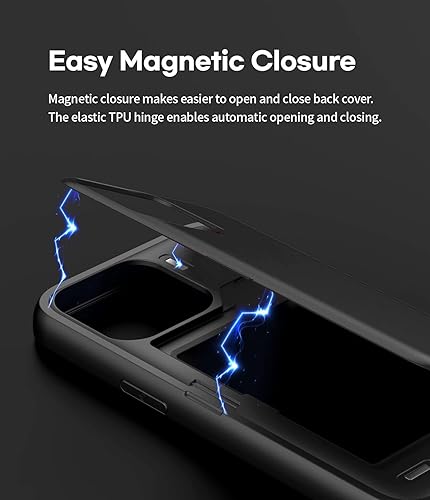 Miniatura 4 de Goospery Parachoques magnético para puerta compatible con iPhone 13 Mini funda para tarjetero tipo cartera cierre automático fácil de doble capa