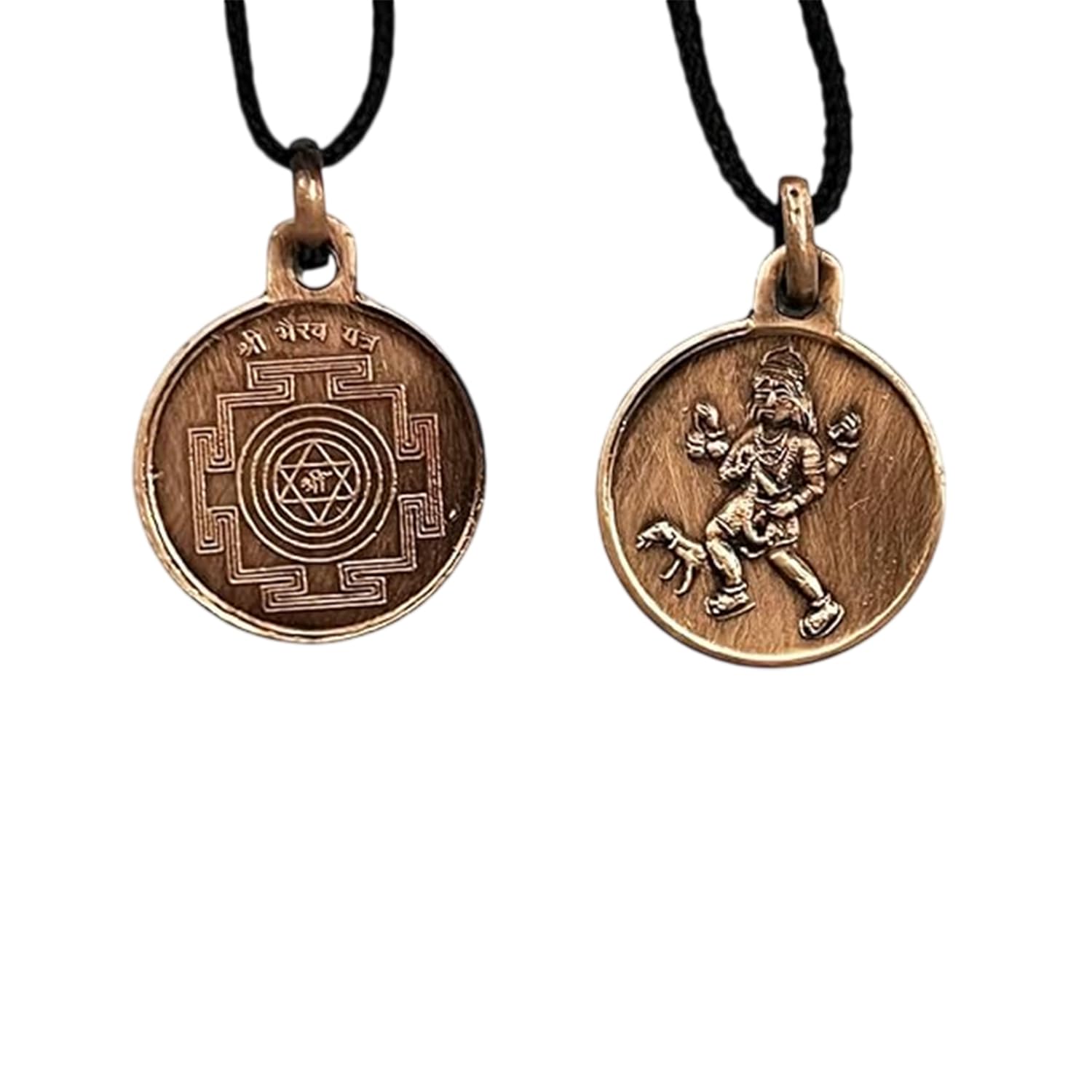 numeroastro Shri Bhairav Yantra Locket | Pendant In Pure Copper (Oxidized Finish) For Men & Women (7 Grams Approx) (1 Pc)