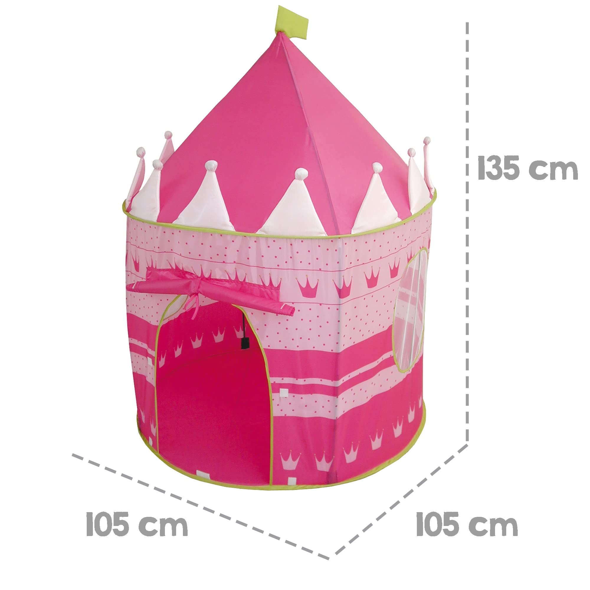 roba Spielzelt für Kinder Prinzessinnen Schloss - Kinderzelt und Spielhaus aus Stoff inkl. Tasche - für Mädchen und Jungen - Outdoor & Indoor - Rosa, 1 Stück (1er Pack)