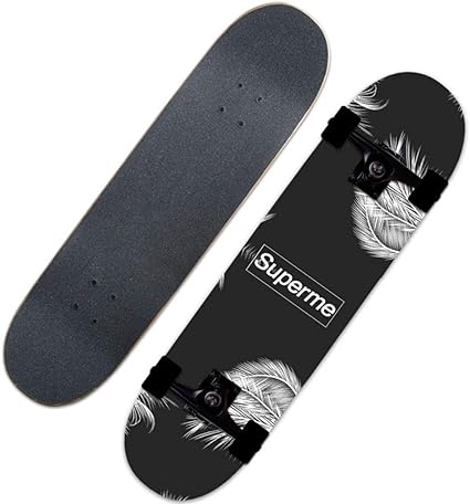 Amazon Co Jp Yeenuo フリースタイルアダルトデッキスケートボード7層メイプルスケートボードショートボードコンケーブ初心者4輪 スケートボード78cmスケートボードプロフェッショナルボード大人用ブラシストリートスケートボード150kg バックパック スケートボード