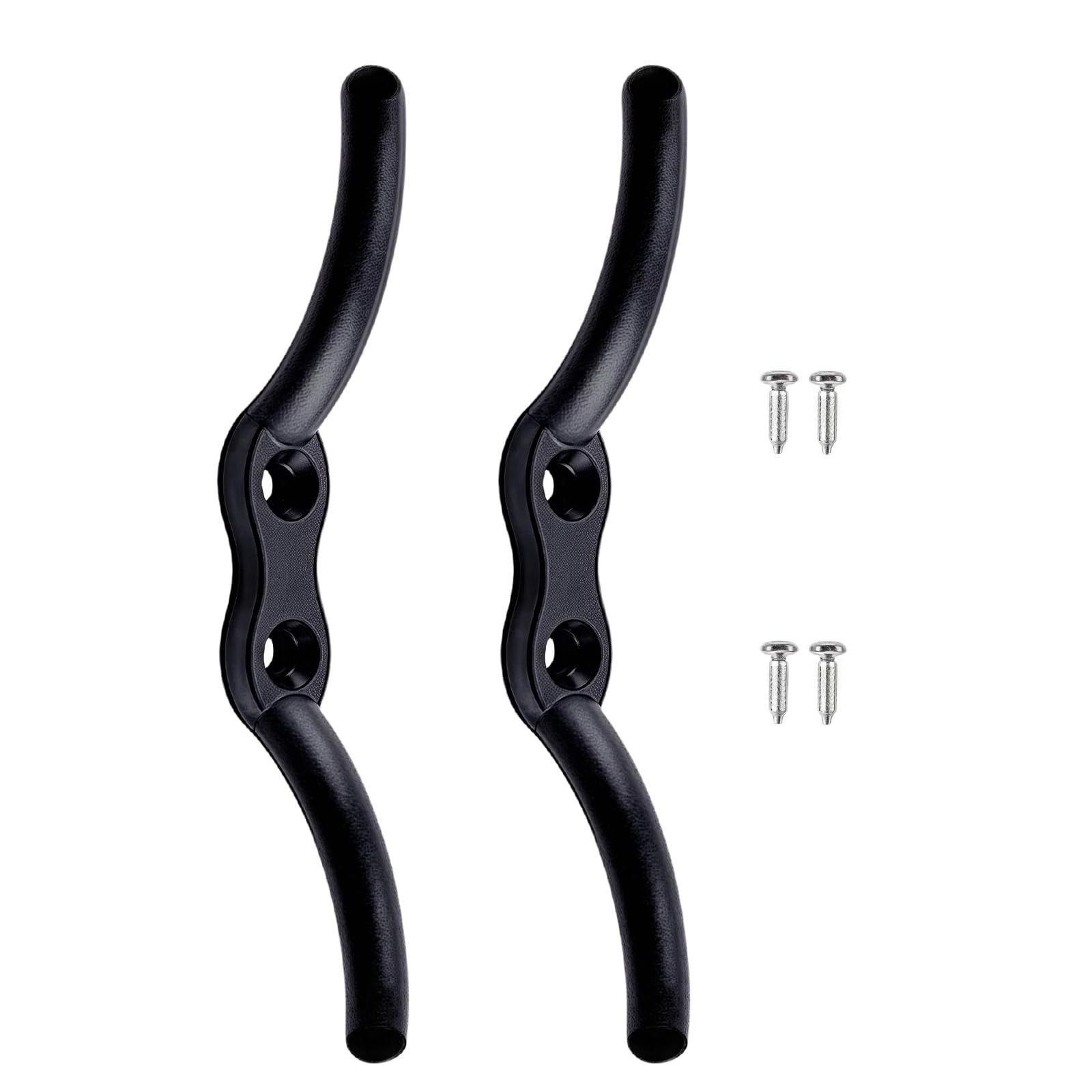 Tivleed Cleat Hooks Stainless Steel Cleat Hooks 68mm Black Blind Cleat Hook with 4 Rust-Proof Screws for Roman Blinds, Curtain Cord Tie Downs Cleats Pack of 2
