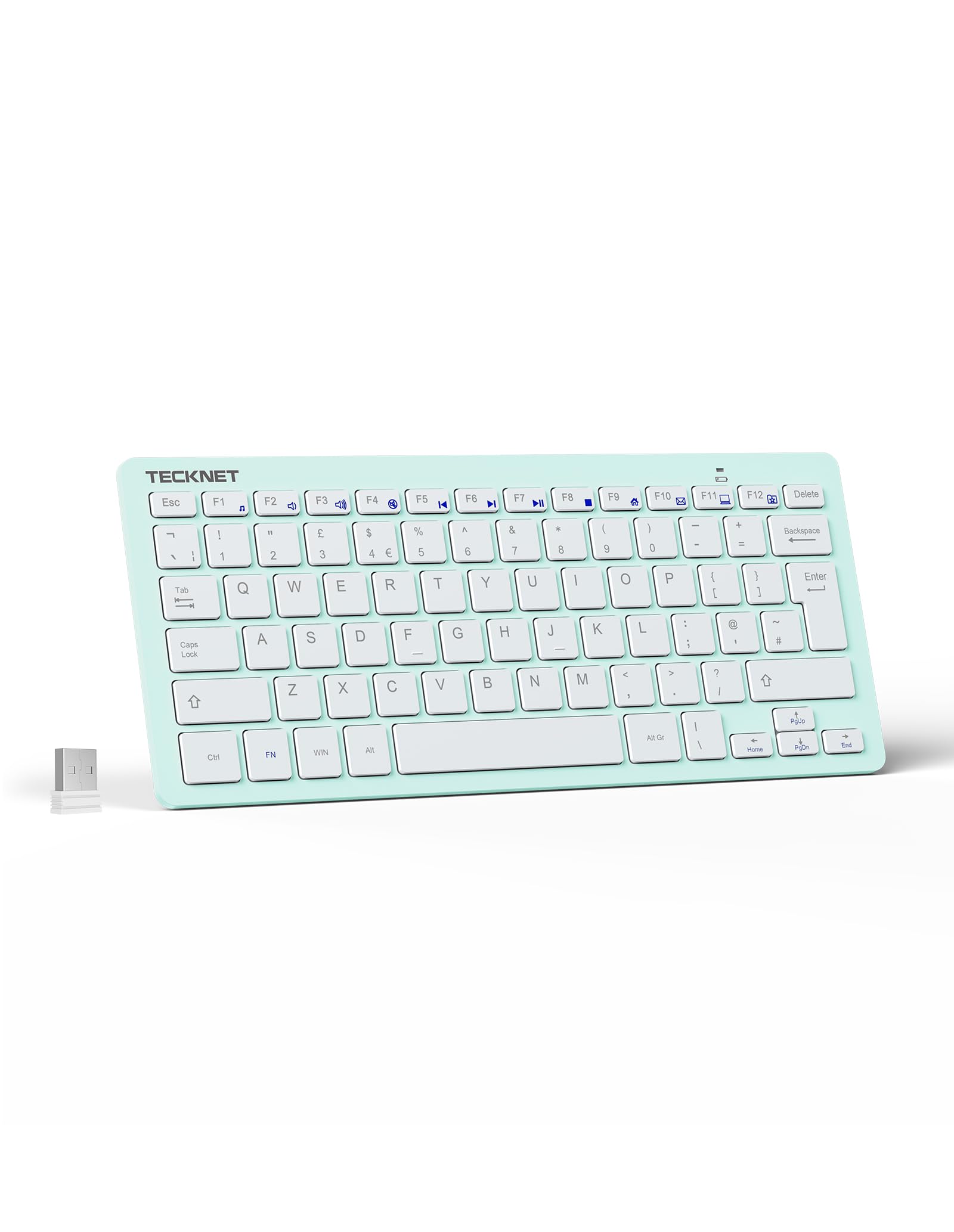 TECKNET 2.4G Wireless Keyboard For Windows/Chrome OS, UK Layout Compact Mini Keyboards, Small Silent Whisper-Quiet Keyboard with 12 months Battery Life (Black) — view 14