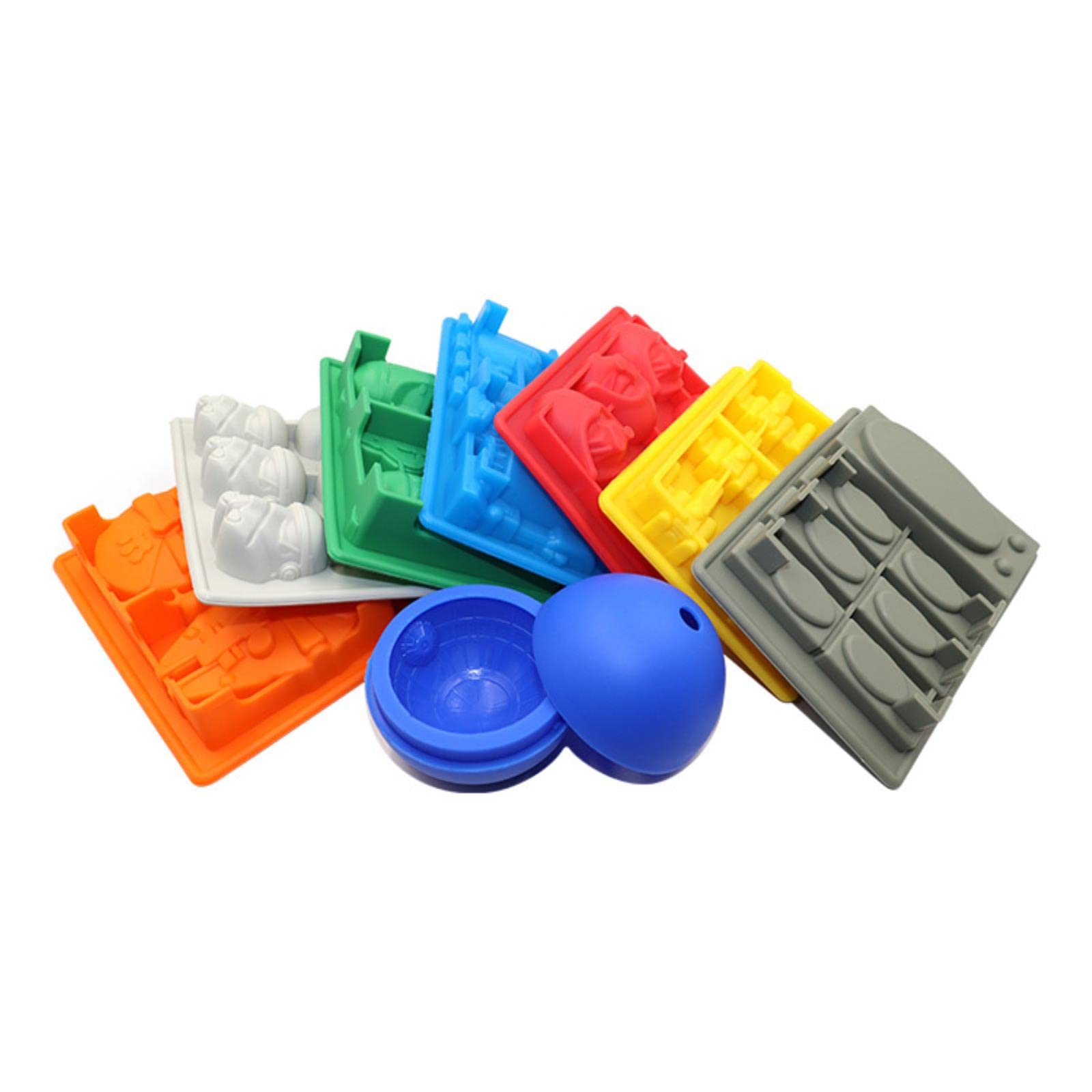 Colorful Silicone Ice Tray, Silicone Robot Chocolate Mold, Starcraft 8-Piece Ice Cube Mold, Household Ice Cube Mold