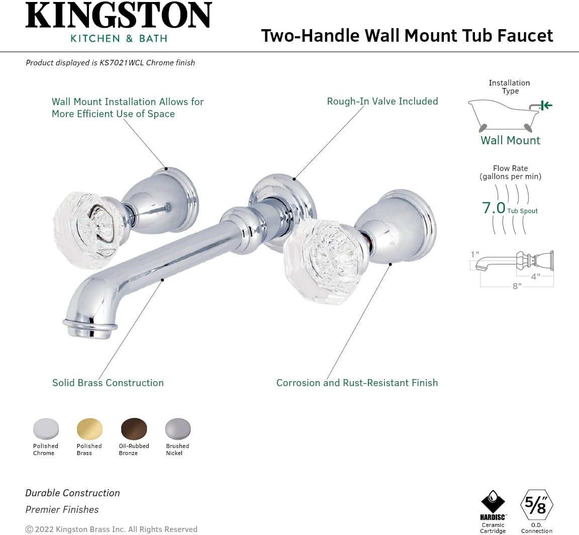 Bеѕt Cуbеr Dеаlѕ 🔥 Kingston Brass KS7021WCL Celebrity Roman Tub Faucet, 10-7/16, Polished Chrome