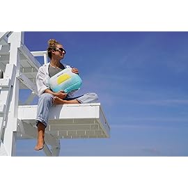 Ballast Beach Pillow - Comfy, Durable & Compact, Stays Put on Windy Beaches with Patented Sand Pouch, Inflatable Pillow for Beaches, Pools, Camping, Festivals and Travel (Golden Sunrise)