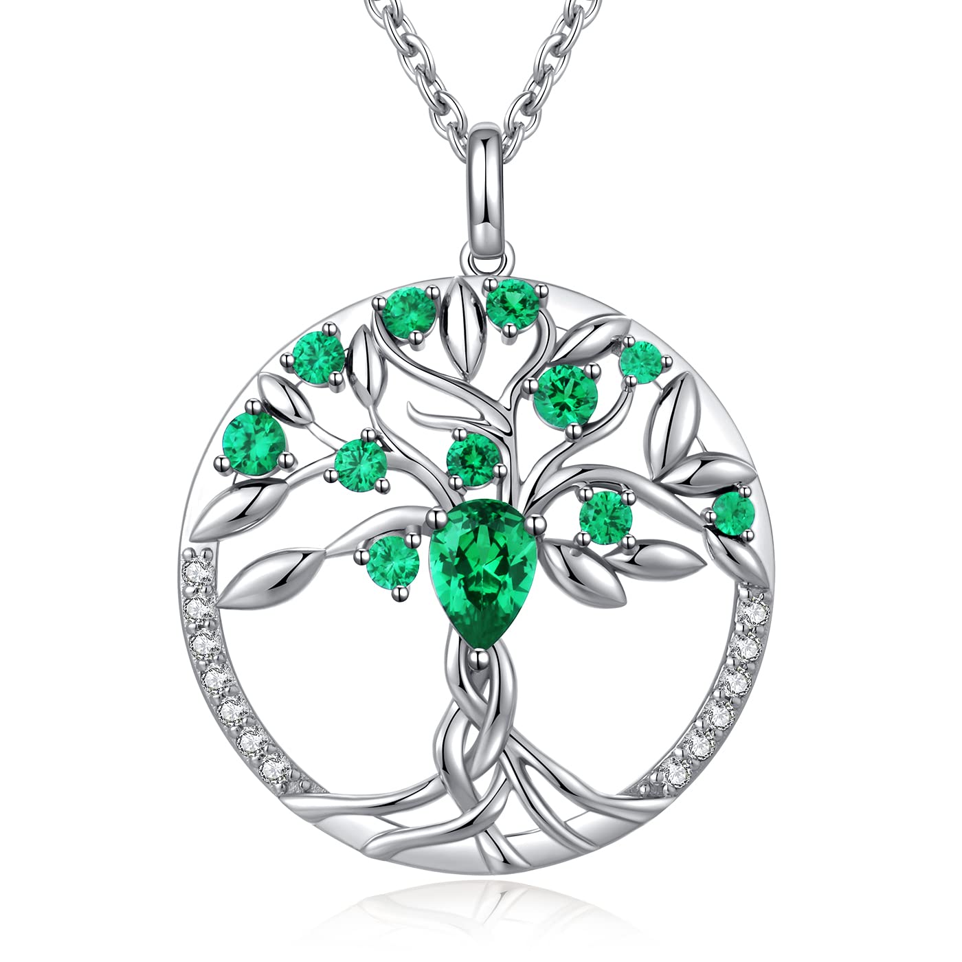 18K Oro Placcata Collana Albero Della Vita con Cristalli di 5A Zirconia Cubica Collana Donna Gioielli, Idee Regalo Festa Della Mamma Regalo Donna Originale per Mamma Lei Compleanno Anniversario