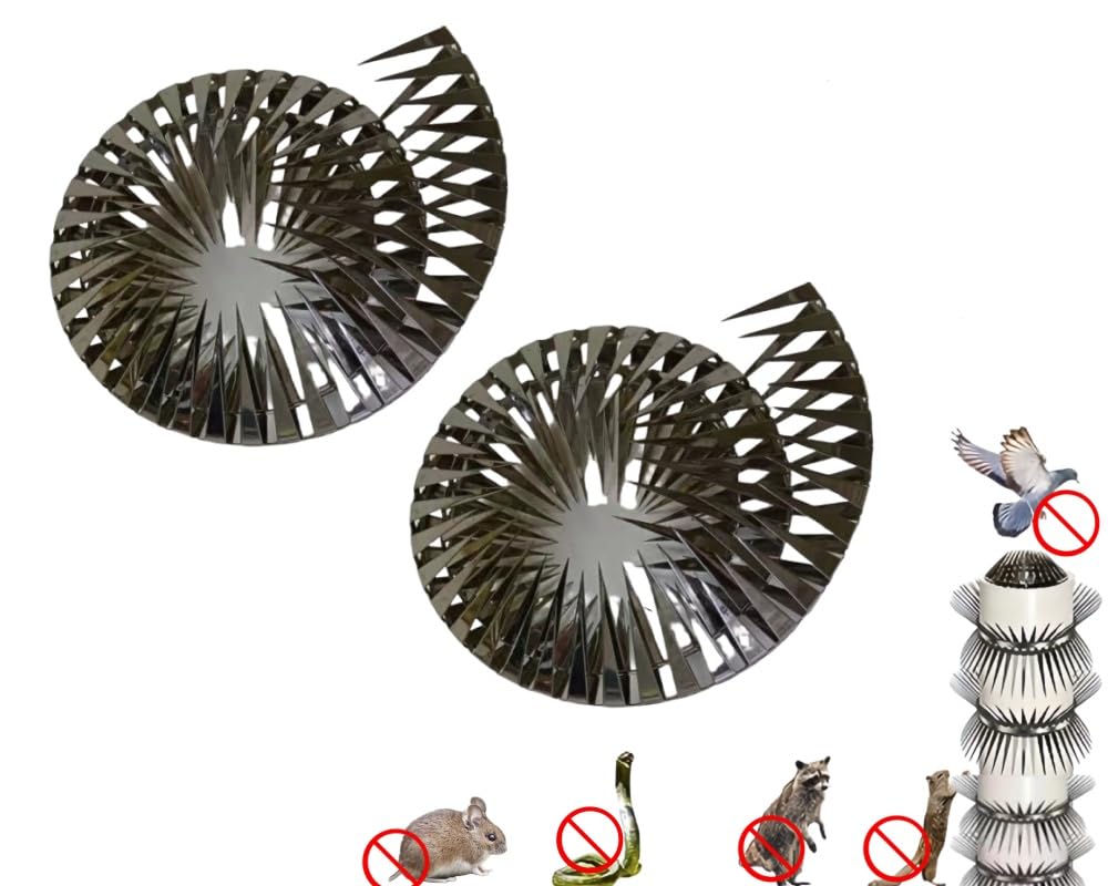 2PCS Anti Animal Climbing Thorns Bird Spikes Squirrel Baffle Squirrel baffles for Bird feeders Squirrel Repellent Pigeon Deterrent Bird nest Preventer Repel Squirrels (L: Thorn Length 5cm) - Image 2