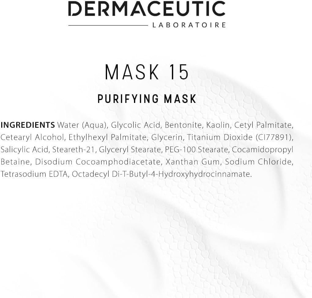 Mask 15 Dermaceutic – Maschera viso purificante contenente Acido Glicolico, Bentonite e Acido Salicilico – 30 ml