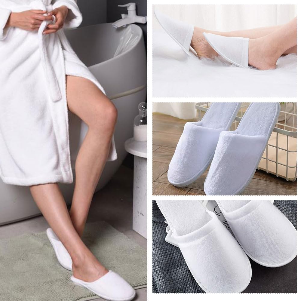 Pantofole Usa e Getta Antiscivolo, 3 Paia Monouso, Ciabatte per Ospiti Hotel, Pantofole in Spugna Premium Unisex