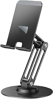 BABIBAOBEI Station d'accueil pliable pour téléphone portable - Angles réglables en hauteur - Support rotatif en alliage d'aluminium