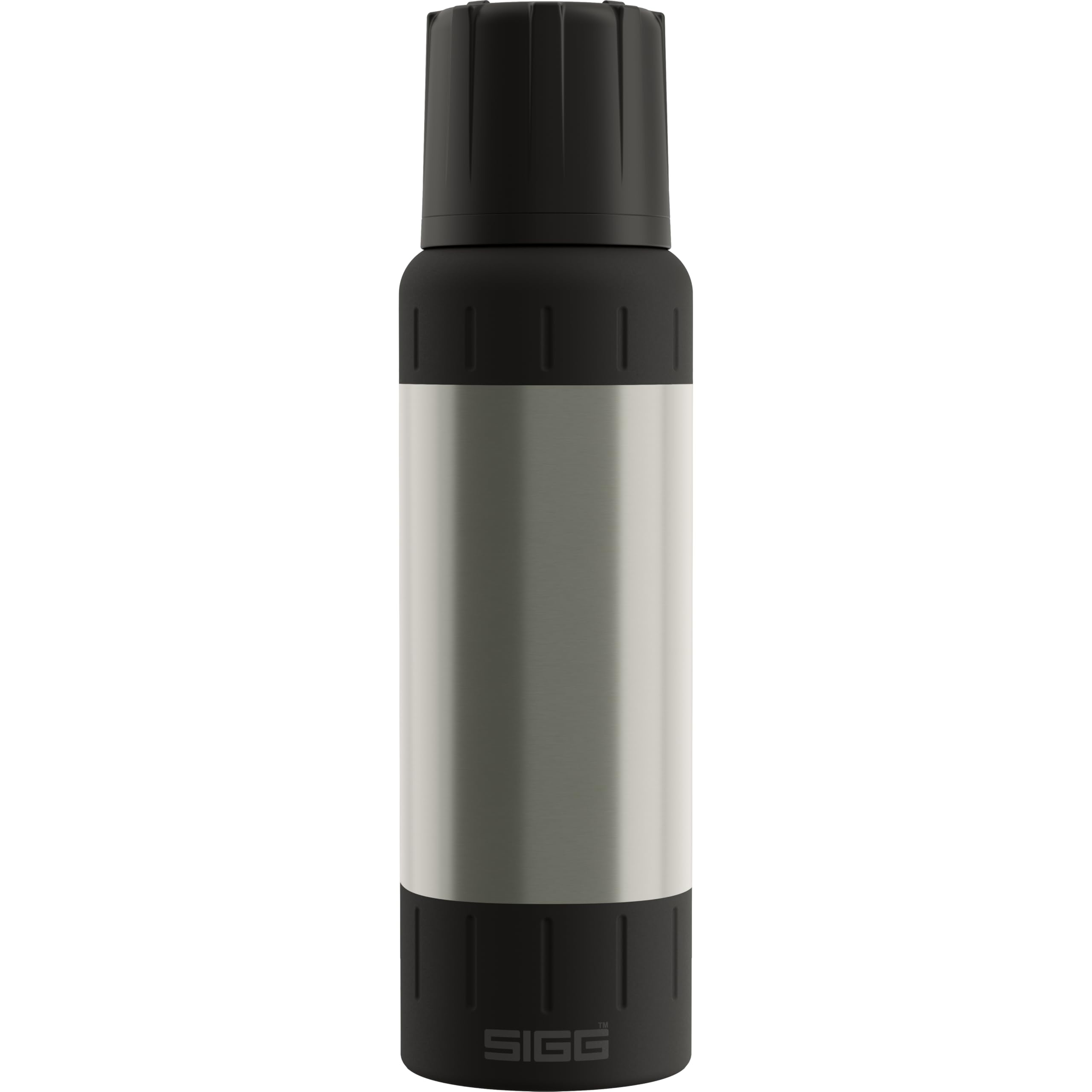 SIGG – Gourde Isotherme 1L – Alpine Star, avec Gobelet – 27h Chaud, 100h Froid – Compacte & Robuste – Étanche – Sans BPA – Avec Extra Grip Pour Outdoor, Camping & Randonnée – Acier Inoxydable Brossé