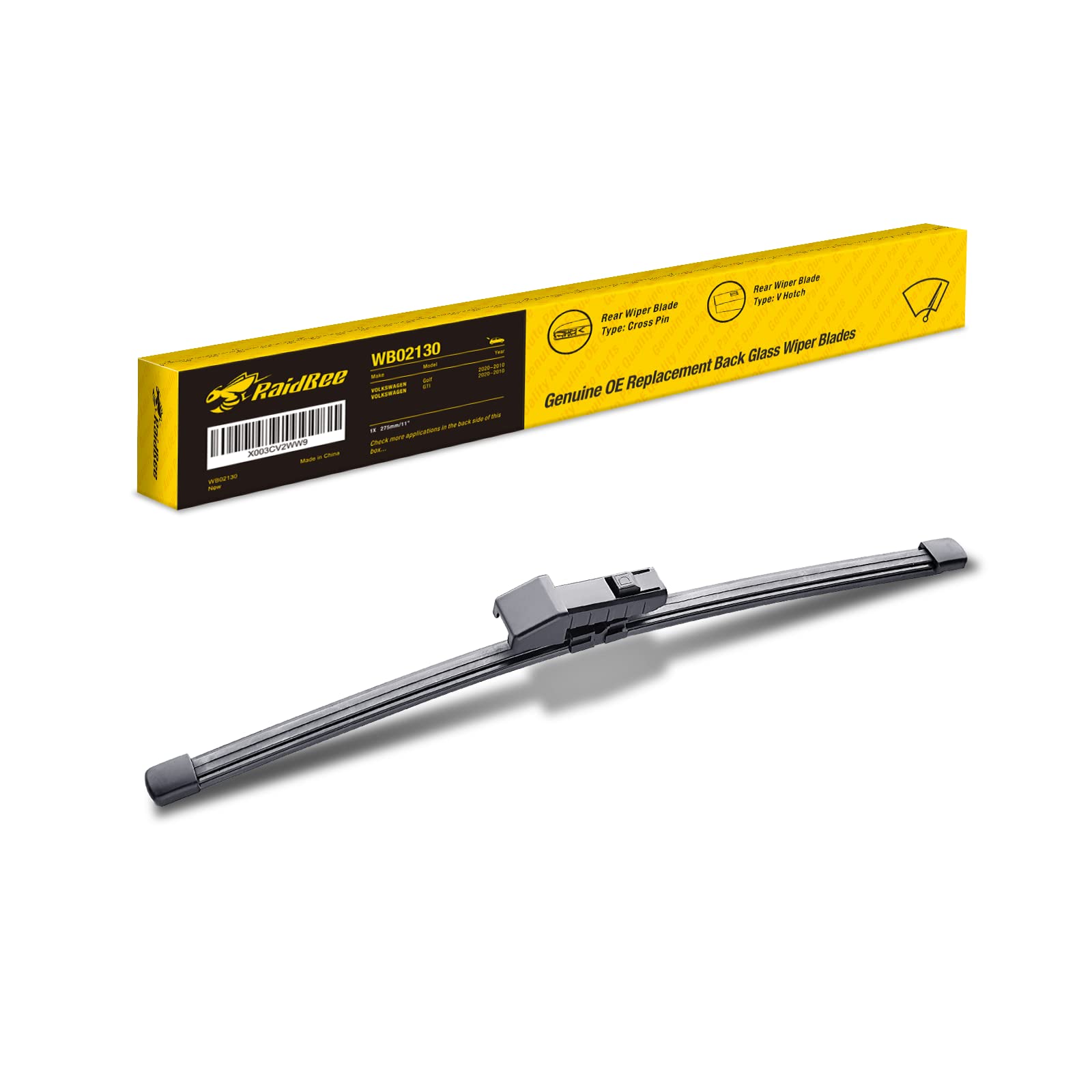 Photo 1 of RaidBee Rear Wiper Blade,Automotive Replacement for Golf, Gti 2020-2010 Rear Wiper Blades,Back Windshield Wiper Blades(11"-H) 11-H 1 Pack 2 packs