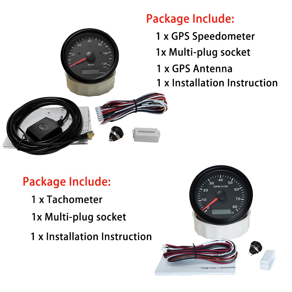 Kit Compteur De Vitesse GPS Universel – 160 MPH – Rétroéclairage Rouge – Étanche – Voiture/moto