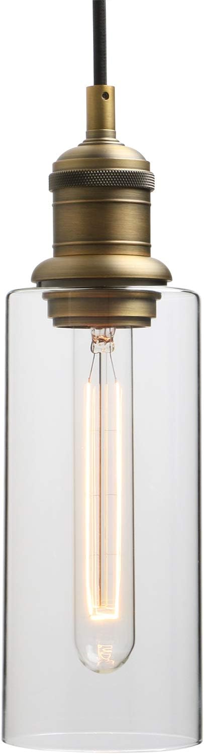 Yosoan Lighting Industrial Pendant Light Fittings with Clear lampshade
