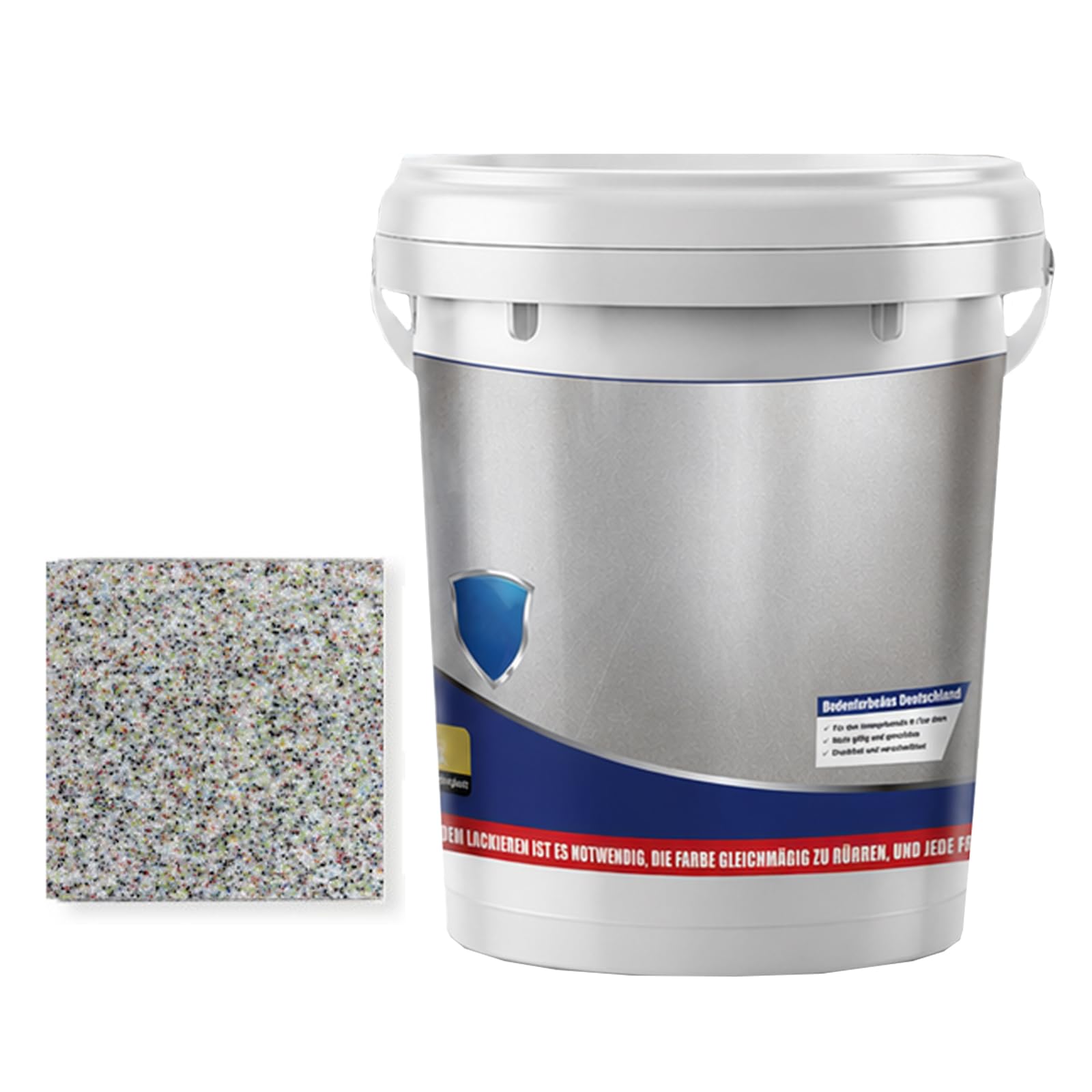 Nimedala Epoxy Sand Floor Paint, Epoxy Floor Paint, High Gloss Marble Effect Coating for Concrete, Waterproof, Non-Slip, for Basement, Wood Floors, Garage, Outdoor (Colorful,1kg)