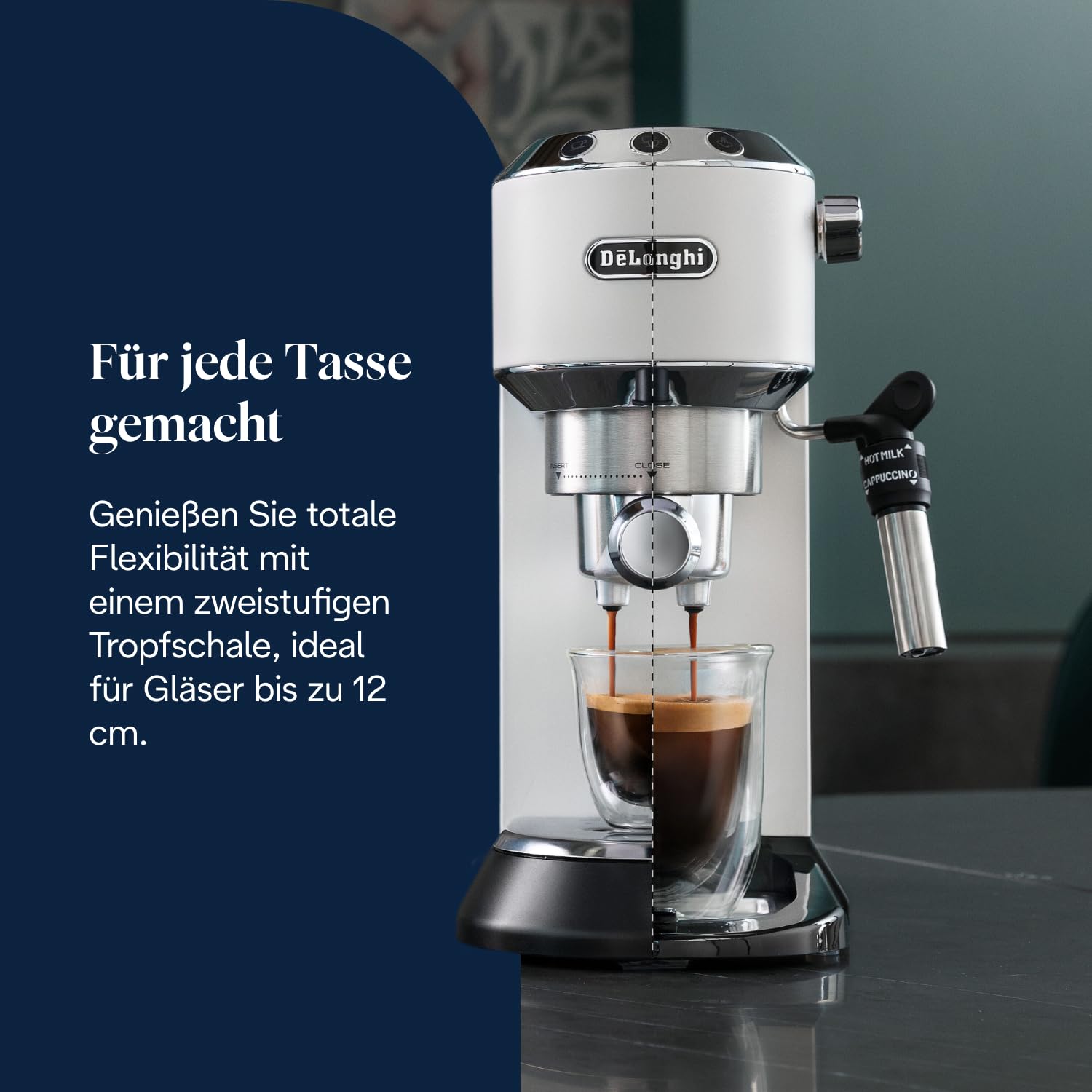 De'Longhi Dedica Style - Perfetto Kompakte Siebträgermaschine Espressomaschine mit Tasten – Bild 7