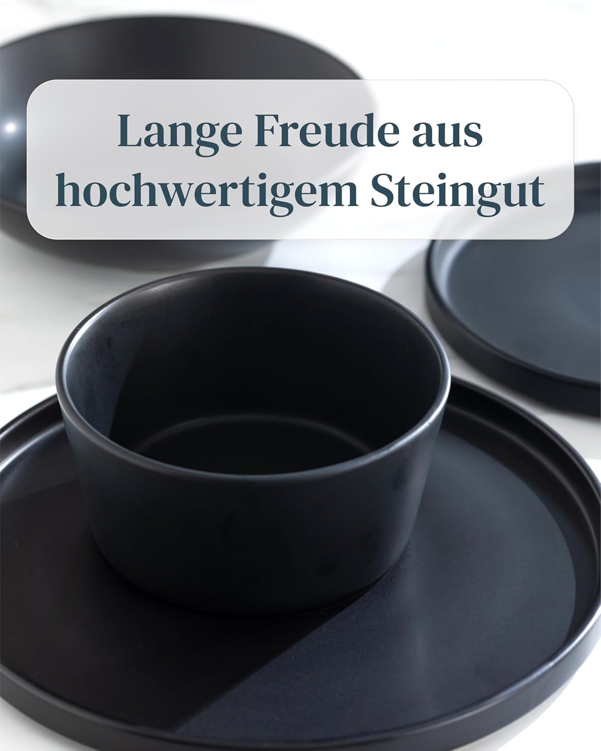HaWare 24-teiliges Steingut Geschirr-Set Für 8 Personen – Gesprenkelt Creme-Kaffee, Spülmaschinenfest