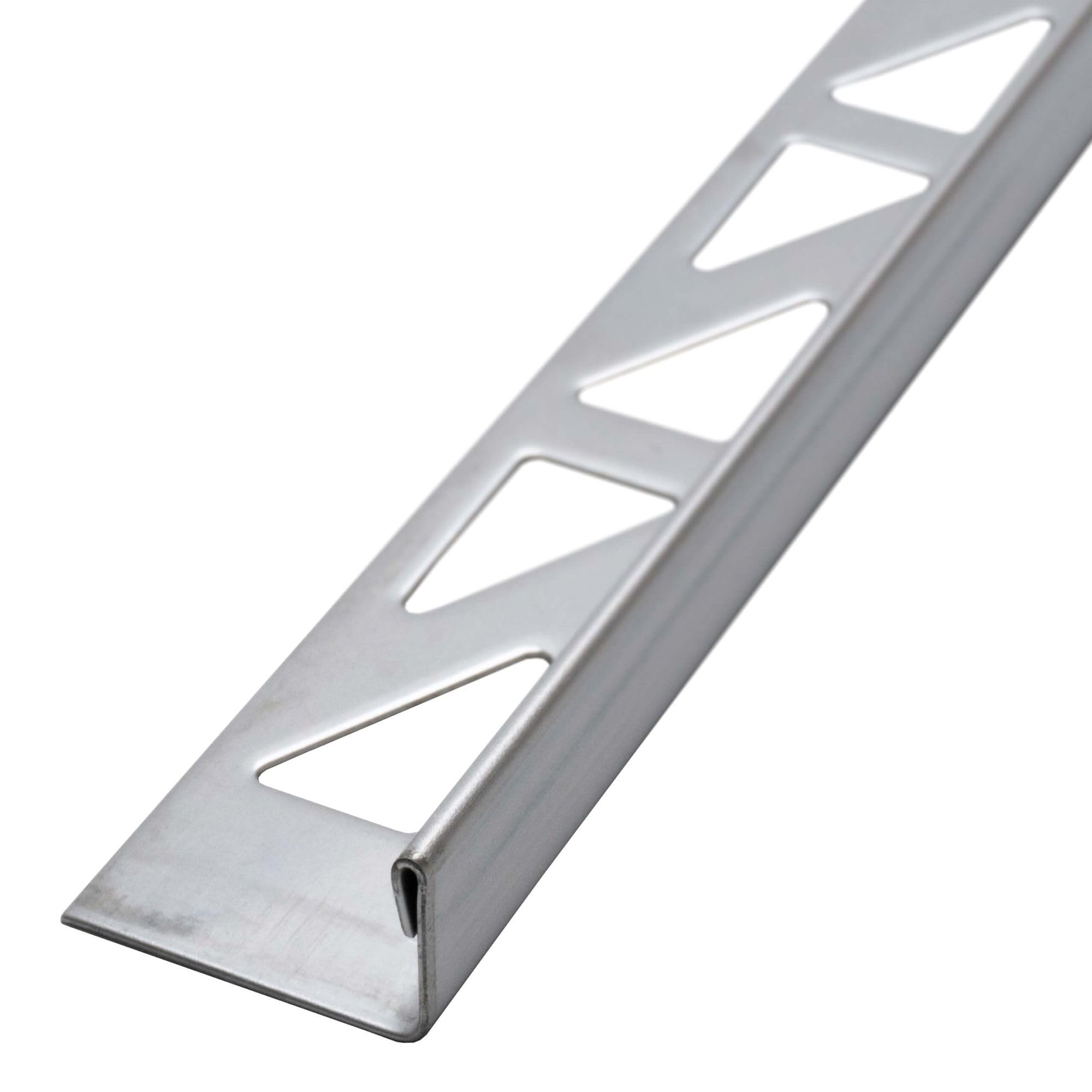 2m Dalsys Tile Edge Trim 10mm Stainless Steel L-Profile Polished Strait Edge