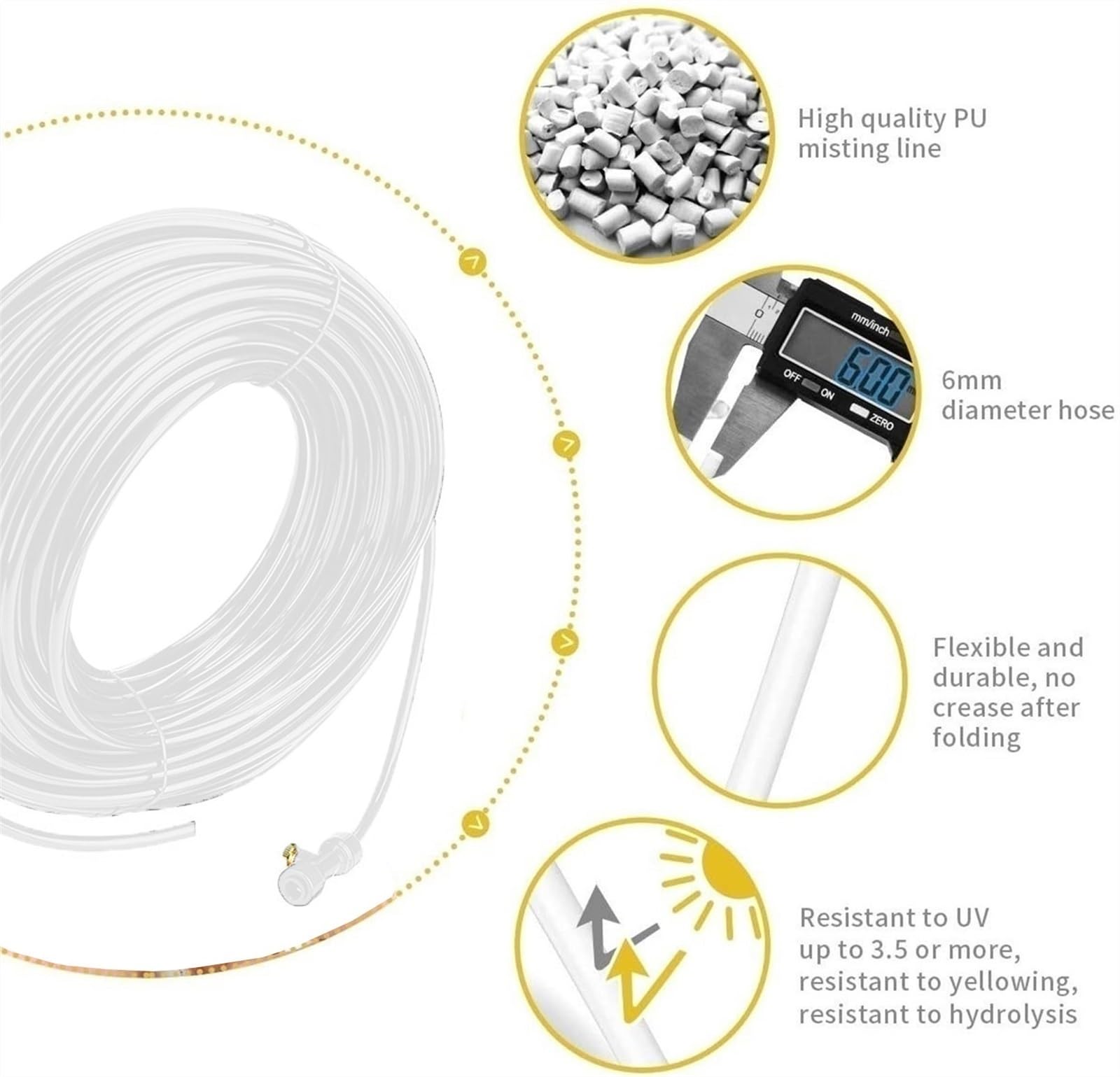 Automatisches Wasserbewässerungssystem, DIY-Pflanzenbewässerungs-Set, Gartenbewässerungssystem, Outdoor Misting System mit Messing Nebeldüsen, für Garten Gewächshaus Sonnenschirm (Color : Black tee,