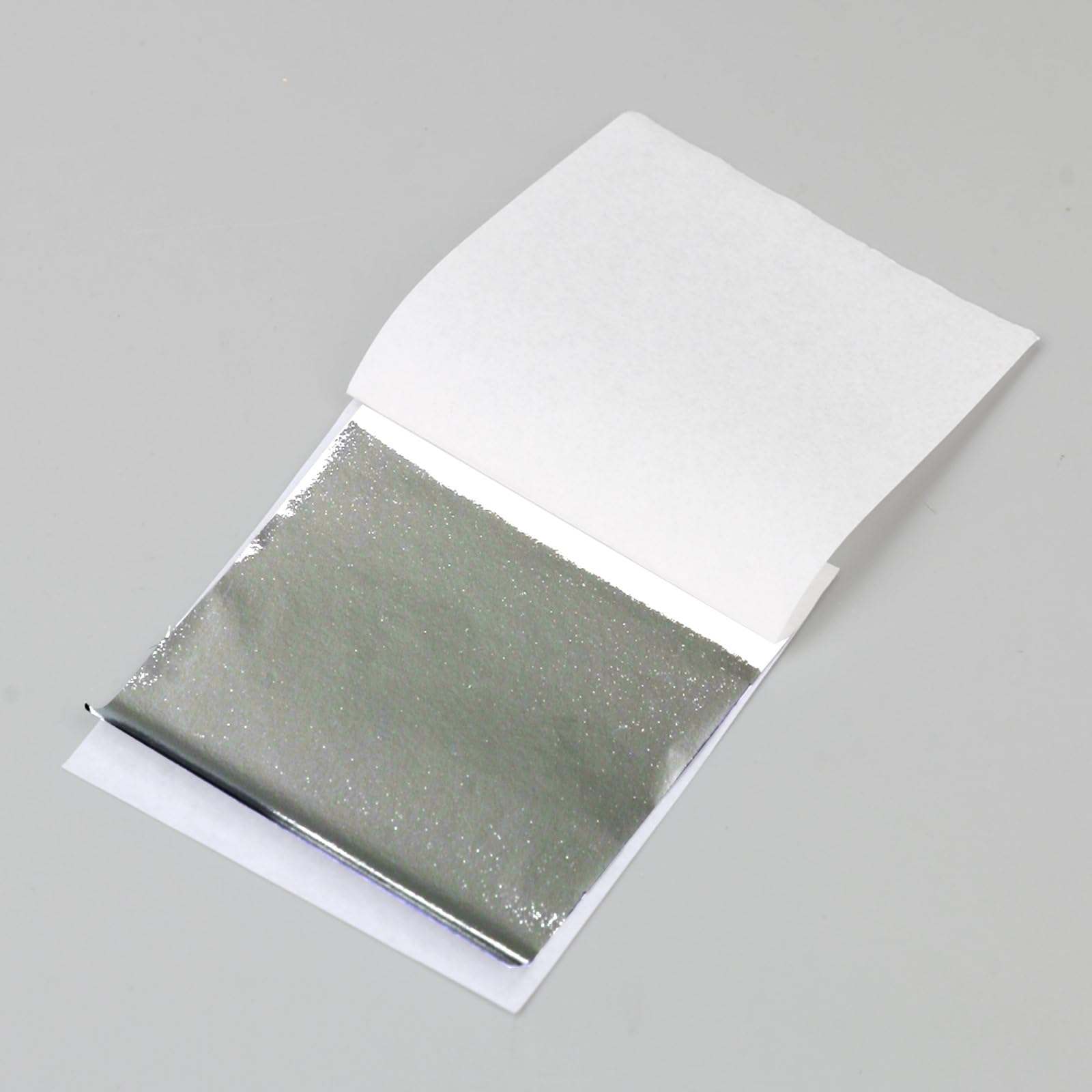 Barnabas Silver Foil Sheets for Crafts – Metallic Silver Leaf for Art, Resin, Nails, Home Decor & DIY – Synthetic Mirror Finish Foil, Not Edible – 100 Pack