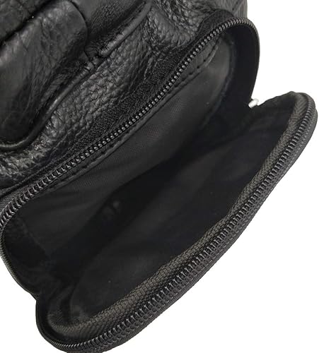 Miniatura 7 de Hebetag Mochila cruzada de cuero para hombres y mujeres, viajes al aire libre y camping