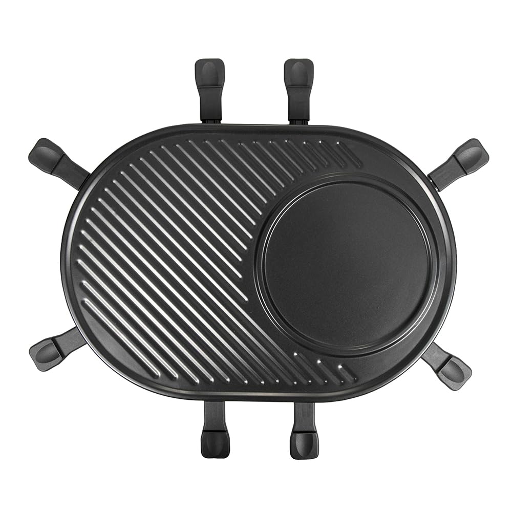 ONLI - Raclette, Grill & Crêpière, 8 personnes ON1035N - 3 en 1, 1200W, sans PFAS, thermostat ajustable