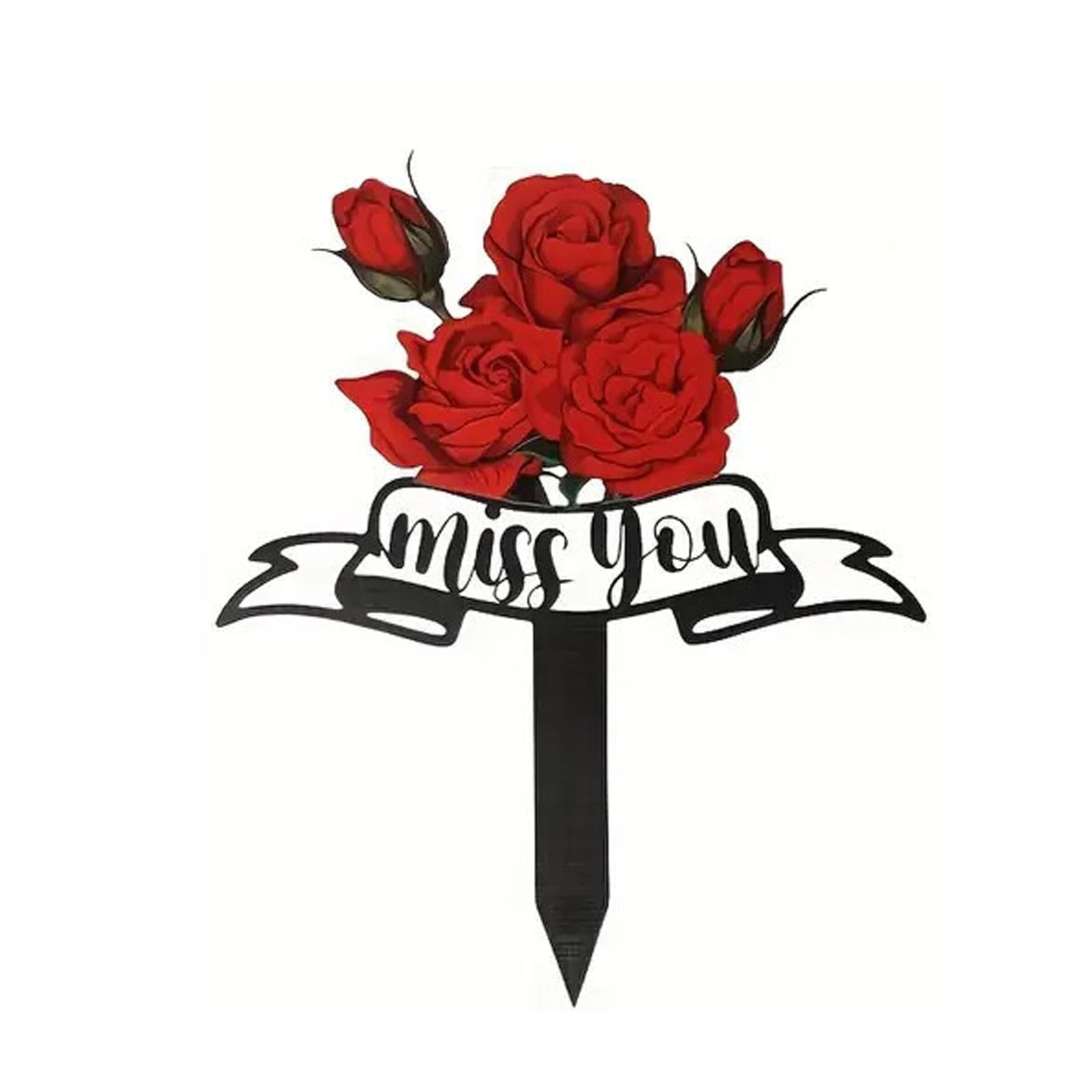 Metal Grave Crosses with Rose Design for Cemetery Garden Memorial Decoration Garden Cenotaph Meet
